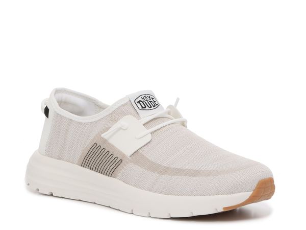 ヘイデュード メンズ シューズ スリッポン・ローファー ニット Hey Dude Sirocco Knit Slip-On - Men's White ホワイト