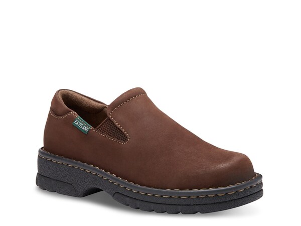 パン種地びた レディース シューズ スリッポン・ローファー Eastland Newport Slip-On Dark Brown 赤銅色