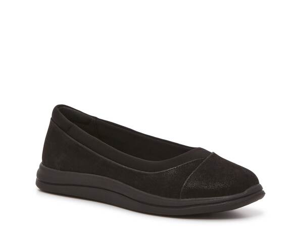 クラークス レディース シューズ パンプス Clarks Cloudsteppers Breeze Ayla Ballet Flat Black Suede ブラック