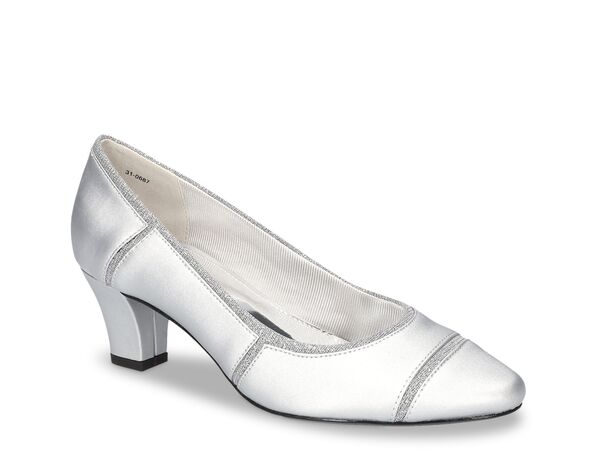 イージーストリート レディース シューズ パンプス Easy Street Datia Pump Silver Satin シルバー