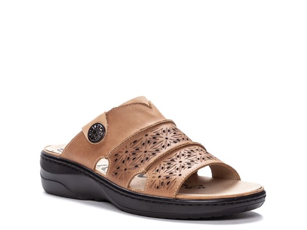 プロペット レディース シューズ サンダル Propet Gertie Slide Sandal Light Brown ブラウン｜ReVida 店 19,028円