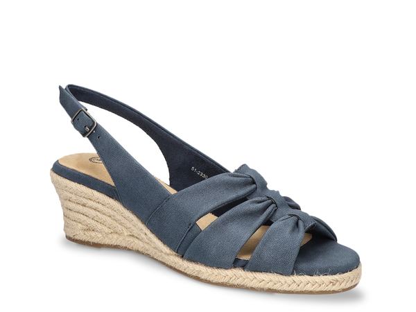 ベラヴィータ レディース シューズ サンダル Bella Vita Cheerful Espadrille Wedge Sandal Navy ネイビー｜ReVida 店