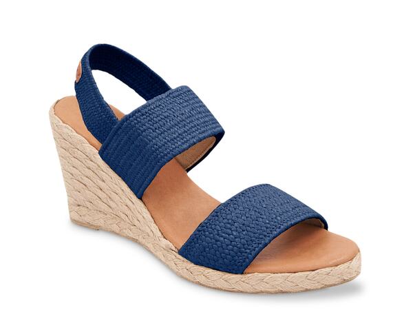 アンドレア アース レディース シューズ サンダル Andre Assous Allison Espadrille Wedge Sandal Navy ネイビー｜ReVida 店