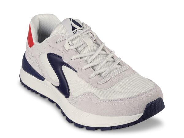 スケッチャーズ メンズ シューズ スニーカー レース Skechers Fury Lace Sneaker - Men's White/Grey ホワイト