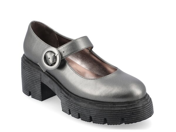 ジュルネ コレクション レディース シューズ スリッポン・ローファー Journee Collection Zarynn Mary Jane Loafer Pewter ピューター
