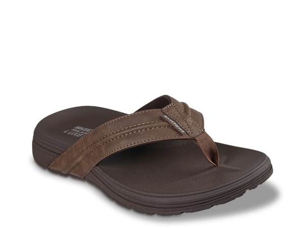 スケッチャーズ メンズ シューズ サンダル リラックスフィット Skechers Relaxed Fit Patino Marlee Flip Flop Dark Brown ブラウン 12,600円