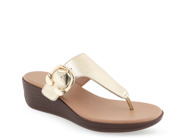エアロソールズ レディース シューズ サンダル Aerosoles Izola Wedge Sandal Soft Gold ゴールド