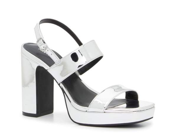 アンクライン レディース シューズ サンダル Anne Klein Zoelle Sandal Silver Metallic Synthetic シルバー｜ReVida 店