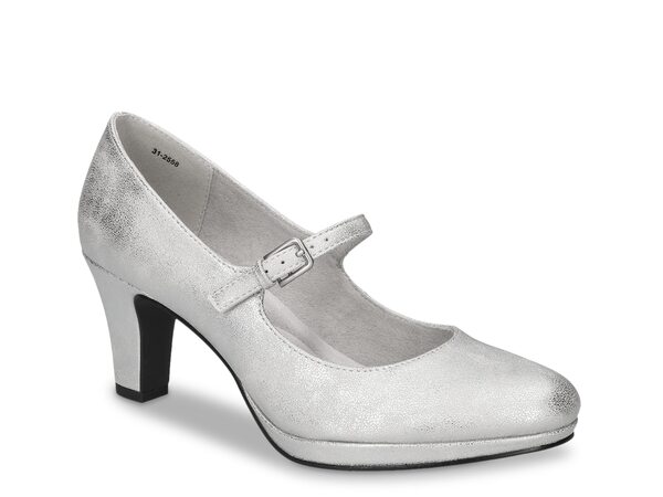 イージーストリート レディース シューズ パンプス Easy Street Zest Mary Jane Pump Silver Metallic Synthetic シルバー｜ReVida 店