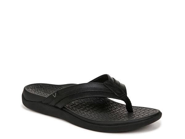 バイオニック メンズ シューズ サンダル Vionic Tide II Sandal - Men's Black Leather ブラック