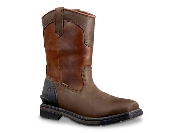 鉄道車両ハート形 メンズ シューズ ブーツ・レインブーツ プルオーバー ブーツ Carhartt Montana 11 Waterproof Steel Toe Work Boot - Men\u0027s Dark Brown/Red 赤いこと