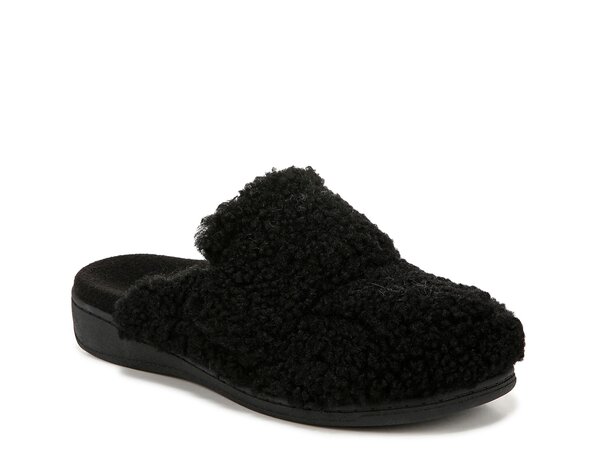 バイオニック レディース シューズ サンダル Vionic Gemma II Mule Black Shearling ブラック
