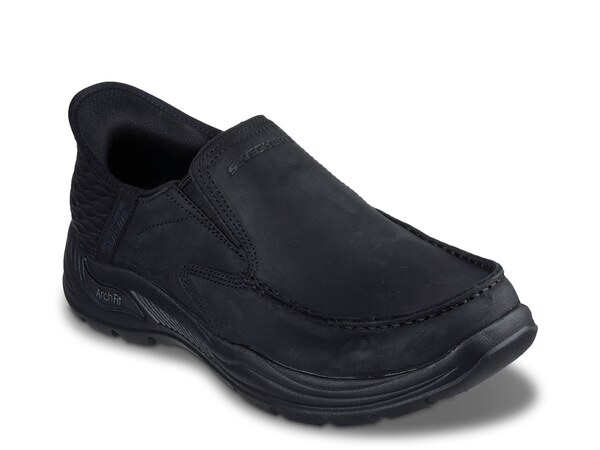 スケッチャーズ メンズ シューズ スリッポン・ローファー Skechers Hands Free Slip-in Arch Fit Motley Milo Slip-On Black ブラック|ReVida 店