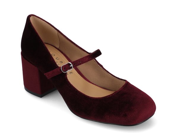 ジュルネ コレクション レディース シューズ パンプス Journee Collection Okenna Mary Jane Pump Maroon Suede マルーン|ReVida 店