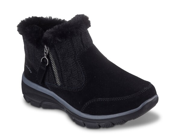スケッチャーズ レディース シューズ ブーツ・レインブーツ リラックスフィット ブーツ Skechers Relaxed Fit Easy Going Cozy Inn Bootie Black ブラック|ReVida 店