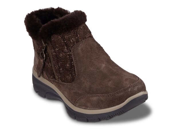 スケッチャーズ レディース シューズ ブーツ・レインブーツ リラックスフィット ブーツ Skechers Relaxed Fit Easy Going Cozy Inn Bootie Dark Brown ブラウン