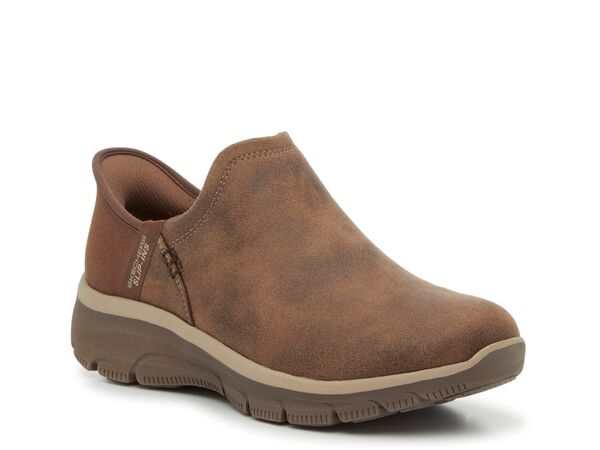 【送料無料】 スケッチャーズ レディース スリッポン・ローファー シューズ Hands Free Slip-Ins: Easy Going Modern Hour Slip-On Bootie Dark Brown画像