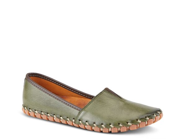 春季足付き レディース シューズ スリッポン・ローファー Spring Step Kathaleta Loafer Dark Green 緑であること レディース靴-ローファー