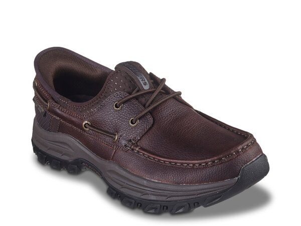 スケッチャーズ メンズ シューズ デッキシューズ リラックスフィット Skechers Hands Free Slip-ins Relaxed Fit Knowlson Shore Thing Boat Shoe Dark Brown ブラウン｜ReVida 店