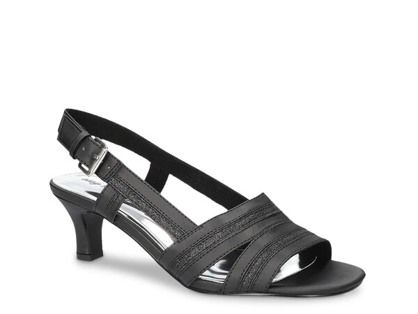 イージーストリート レディース シューズ サンダル Easy Street Meghan Sandal Black Satin ブラック