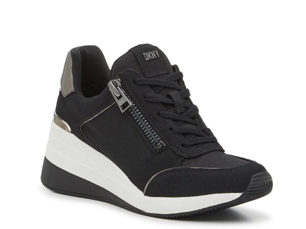 ダナ キャラン ニューヨーク レディース シューズ スニーカー DKNY Kaden Wedge Sneaker Black ブラック