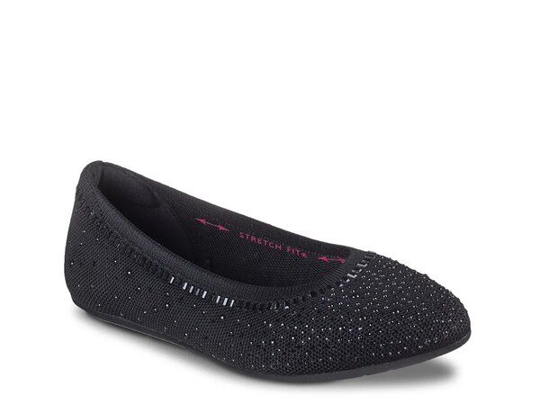 スケッチャーズ レディース シューズ パンプス Skechers Cleo 2.0 Mesmerizing Nights Ballet Flat Black ブラック｜ReVida 店