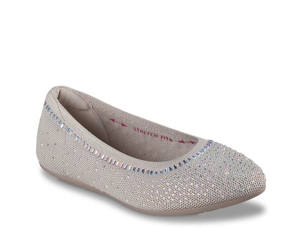 スケッチャーズ レディース シューズ パンプス Skechers Cleo 2.0 Mesmerizing Nights Ballet Flat Taupe トープ