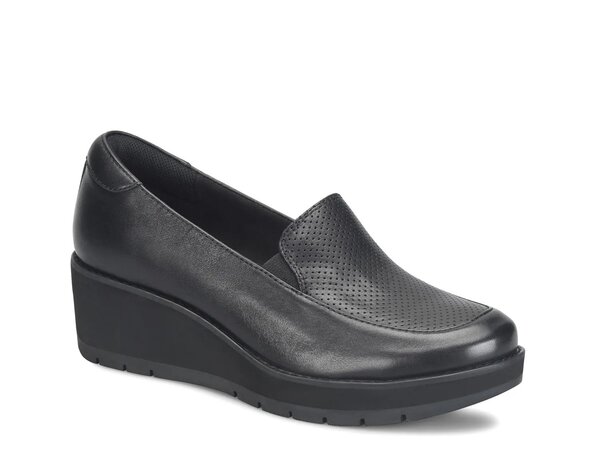 コンフォーティバ レディース シューズ スリッポン・ローファー Comfortiva Fabiana Wedge Slip-On Black 黒いこと ローファー-レディース靴-靴