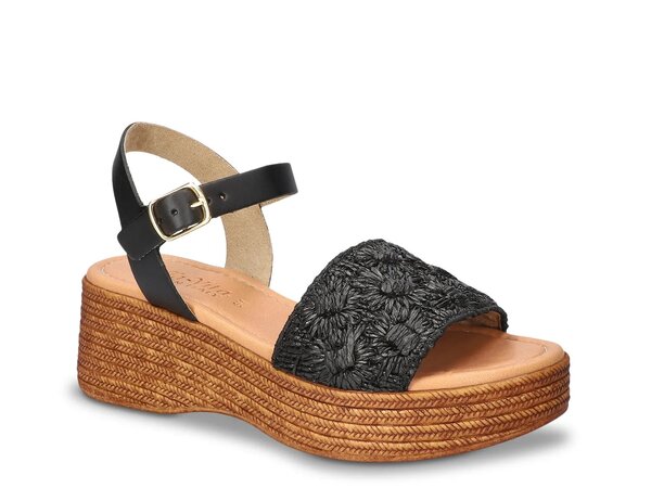 ベラヴィータ レディース シューズ サンダル Bella Vita Kea Wedge Sandal Black Raffia ブラック｜ReVida 店
