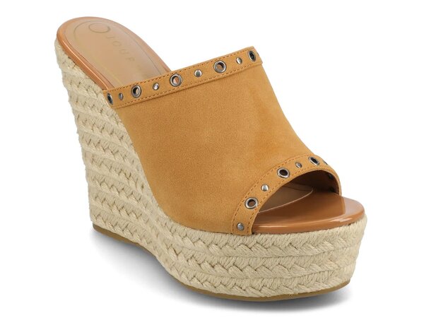 ジャーニー レディース シューズ サンダル Journee Yari Wedge Sandal Cognac|ReVida 店