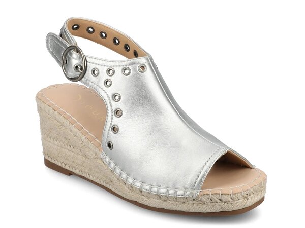 ジャーニー レディース シューズ サンダル Journee Crisie Espadrille Wedge Sandal Silver Metallic シルバー｜ReVida 店