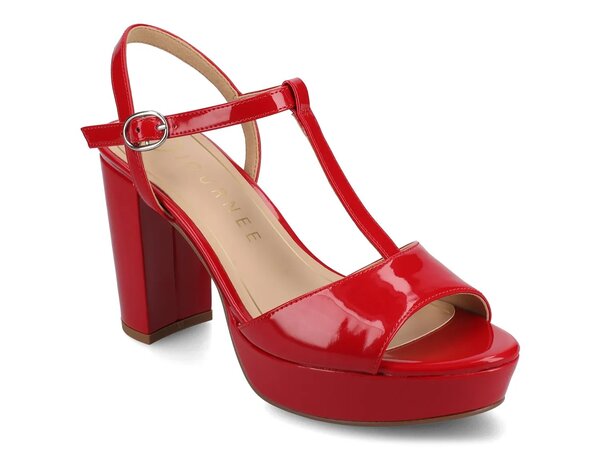 ジャーニー レディース シューズ サンダル プラットフォーム Journee Nalie Platform Sandal Red レッド｜ReVida 店
