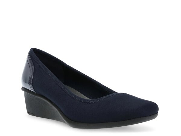 アンクライン レディース シューズ パンプス Anne Klein Winner Wedge Pump Navy ネイビー