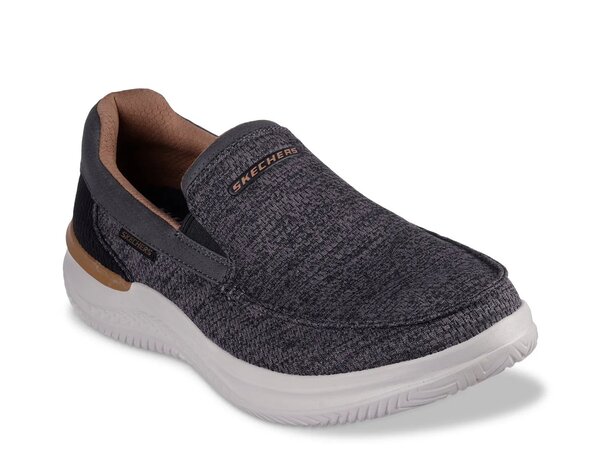 スケッチャーズ メンズ シューズ スリッポン・ローファー リラックスフィット スニーカー Skechers Relaxed Fit Hasting Marco Slip-On Sneaker Grey グレー|ReVida 店