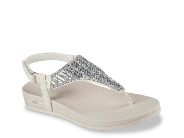 スケッチャーズ レディース シューズ サンダル Skechers Cali Arch Fit Meditation Hidden Gems Sandal White ホワイト