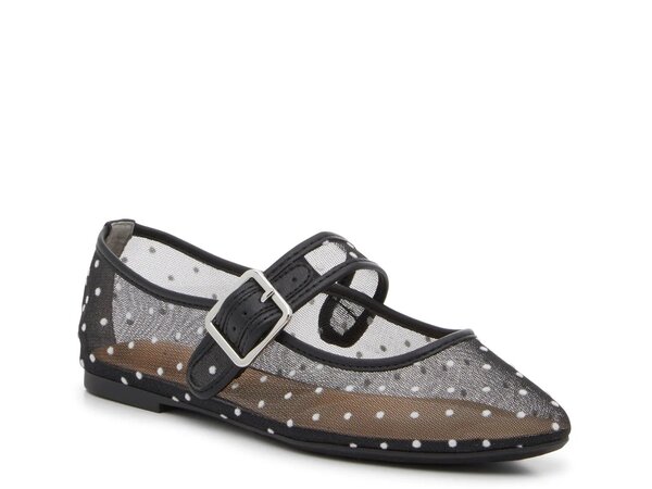 ケリー＆ケイティ レディース シューズ パンプス Kelly & Katie Gem Mary Jane Flat Black/White Polka Dot Print ホワイト