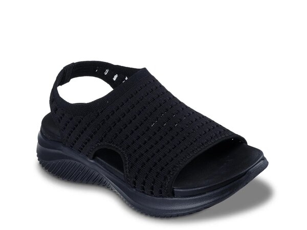 スケッチャーズ レディース シューズ サンダル Skechers Ultra Flex 3.0 Checkin\u0027 In Sandal Black 黒いこと