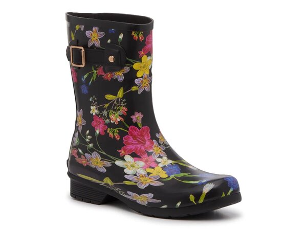 チョーカ レディース シューズ ブーツ・レインブーツ Chooka Kalista Rain Boot Black/Multicolor Floral Print ブラック|ReVida 店