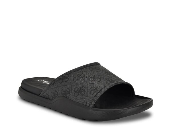 ゲス メンズ シューズ サンダル Guess Magaria Sandal Black Logo Print ブラック