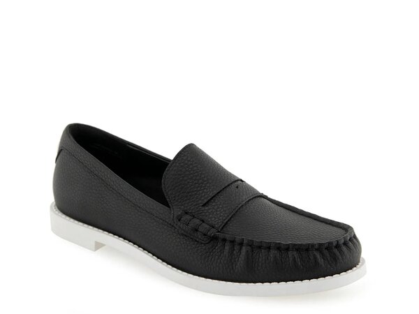 エアロソールズ レディース シューズ スリッポン・ローファー Aerosoles Sienna Loafer Black Pebbled Leather ブラック