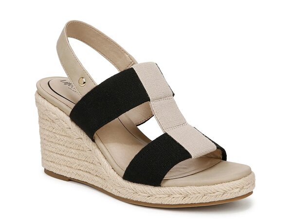 ライフストライド レディース シューズ サンダル トール LifeStride Tallulah Espadrille Wedge Sandal Black/Natural Beige ブラック