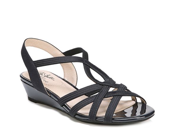 ライフストライド レディース シューズ サンダル LifeStride Yaya Wedge Sandal Navy ネイビー|ReVida 店