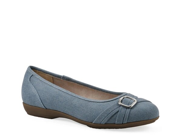クリフバイホワイトマウンテン レディース シューズ パンプス Cliffs by White Mountain Calming Ballet Flat Blue Denim Fabric デニム