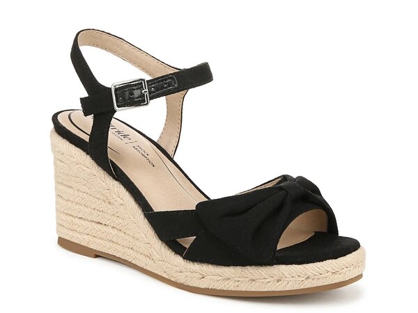 ライフストライド レディース シューズ サンダル LifeStride Tahlia Espadrille Wedge Sandal Black ブラック|ReVida 店