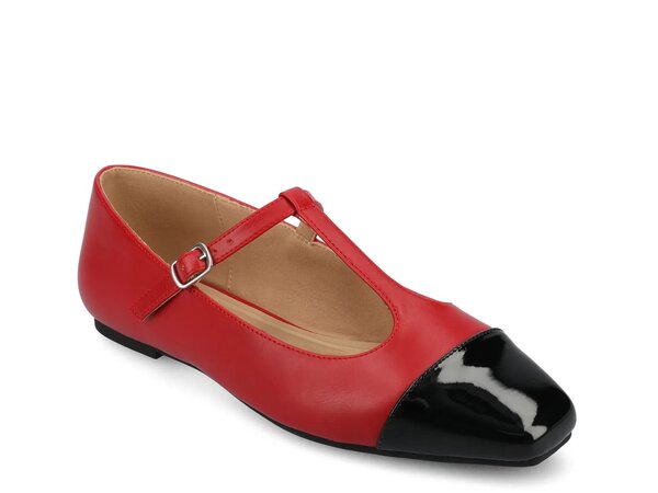ジャーニー レディース シューズ パンプス Journee Theah Mary Jane Flat Red レッド｜ReVida 店