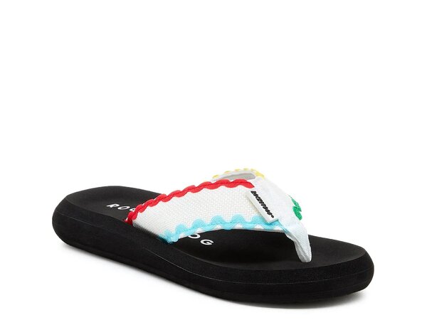 ロケットドッグ レディース シューズ サンダル Rocket Dog Spotlight Flip Flop White/Multicolor Wavy Embroidery ホワイト