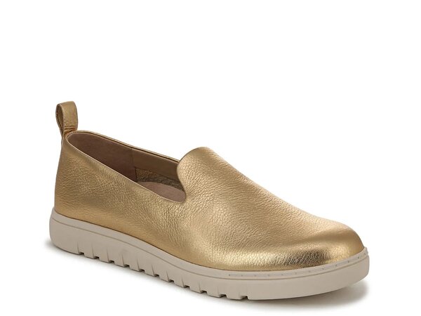 バイオニック レディース シューズ スリッポン・ローファー Vionic Uptown Willa Slip-On Gold Metallic Leather ゴールド ローファー-レディース靴
