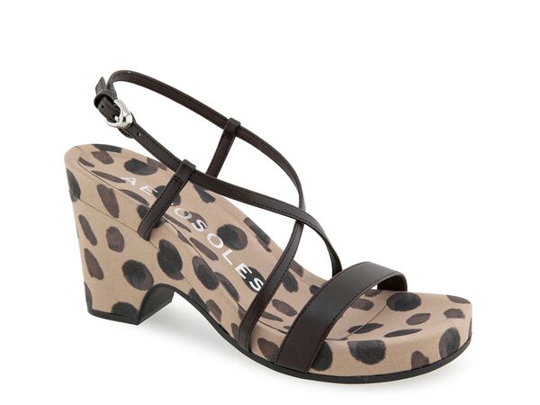 エアロソールズ レディース シューズ サンダル プラットフォーム Aerosoles Miles Platform Sandal Brown Spot Print ブラウン