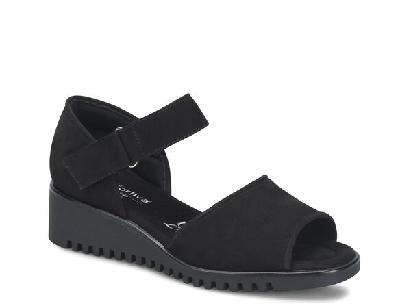コンフォーティバ レディース シューズ サンダル Comfortiva Daniella Wedge Sandal Black Nubuck ブラック|ReVida 店