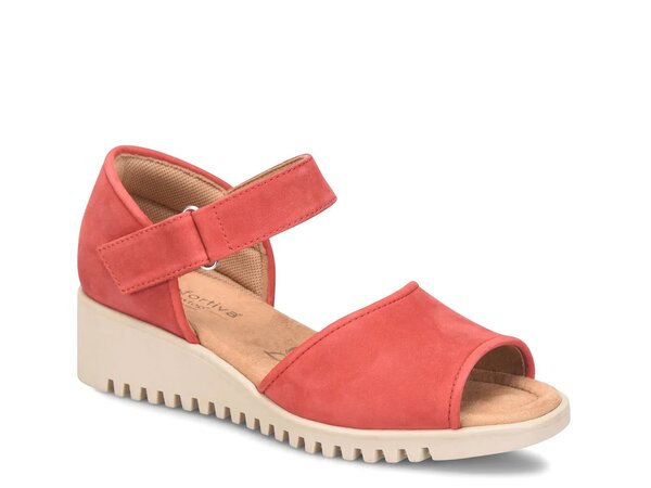 コンフォーティバ レディース シューズ サンダル Comfortiva Daniella Wedge Sandal Red Nubuck レッド|ReVida 店